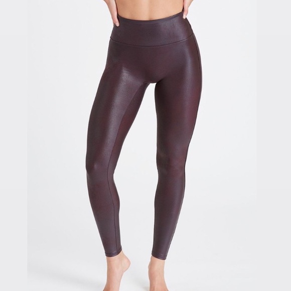 spanx faux leather wine